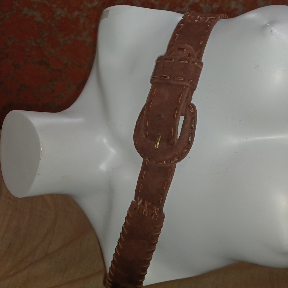 Milli XLg suede and leather laced vintage belt